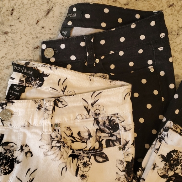Whbm printed black and white denim size 2 regular - Picture 2 of 4
